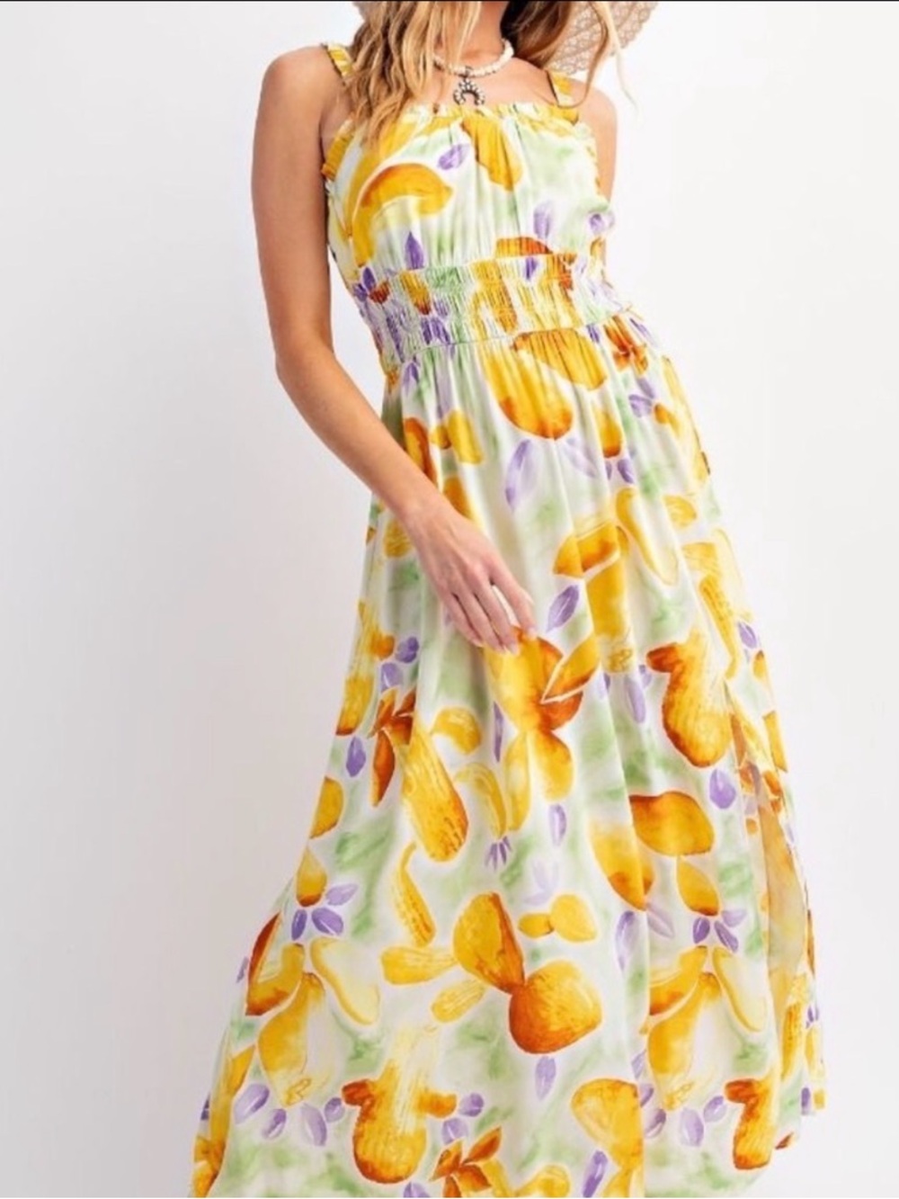 EASEL PRINTED CHALLIE MAXI DRESS NWT
